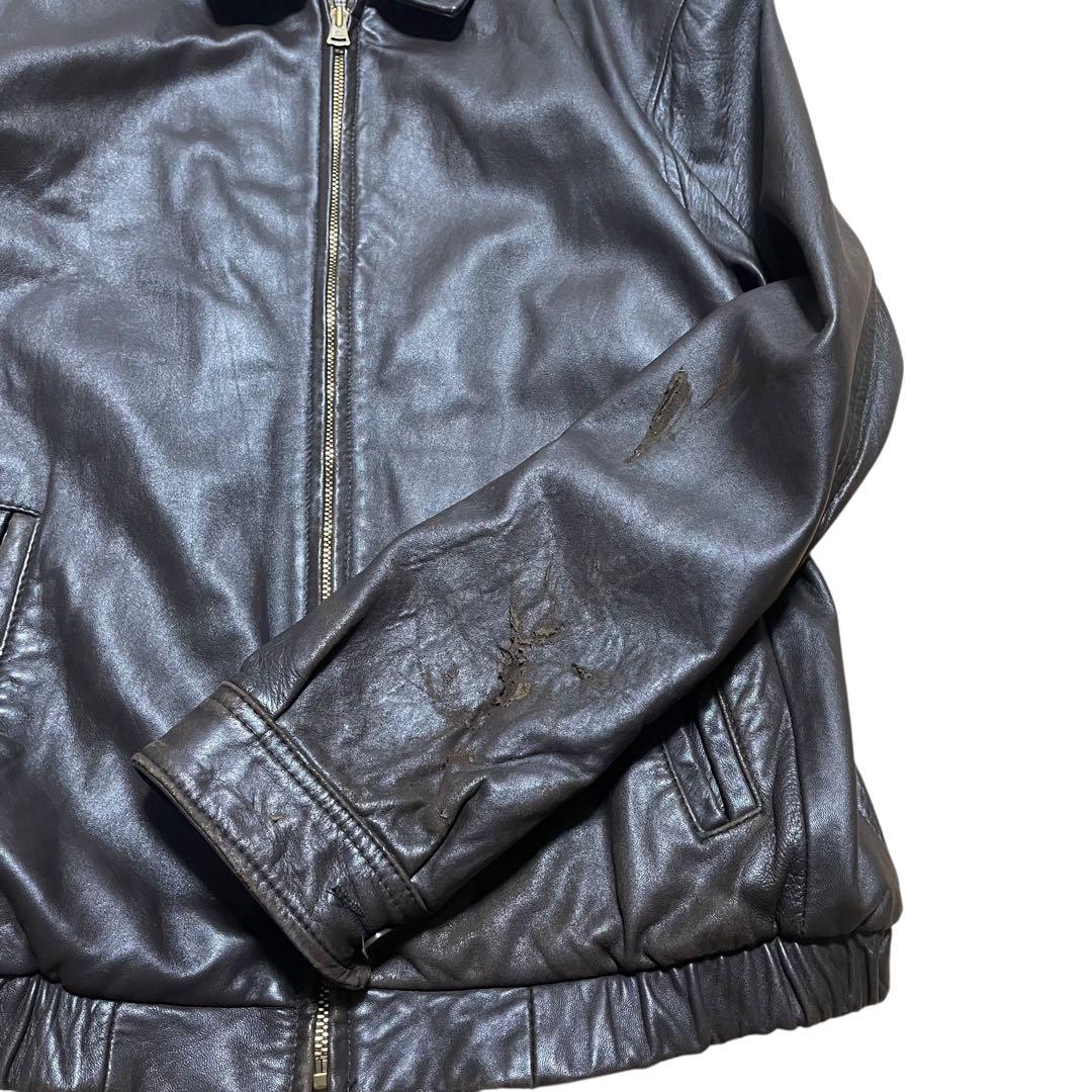 00s CHAPS チャップス レザー スウィングトップ ダークブラウン