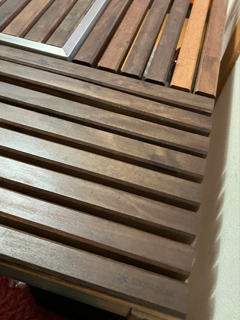 【手渡し限定】 Peak ガーデンテーブル・ウッドトップ2枚・ベンチ2脚