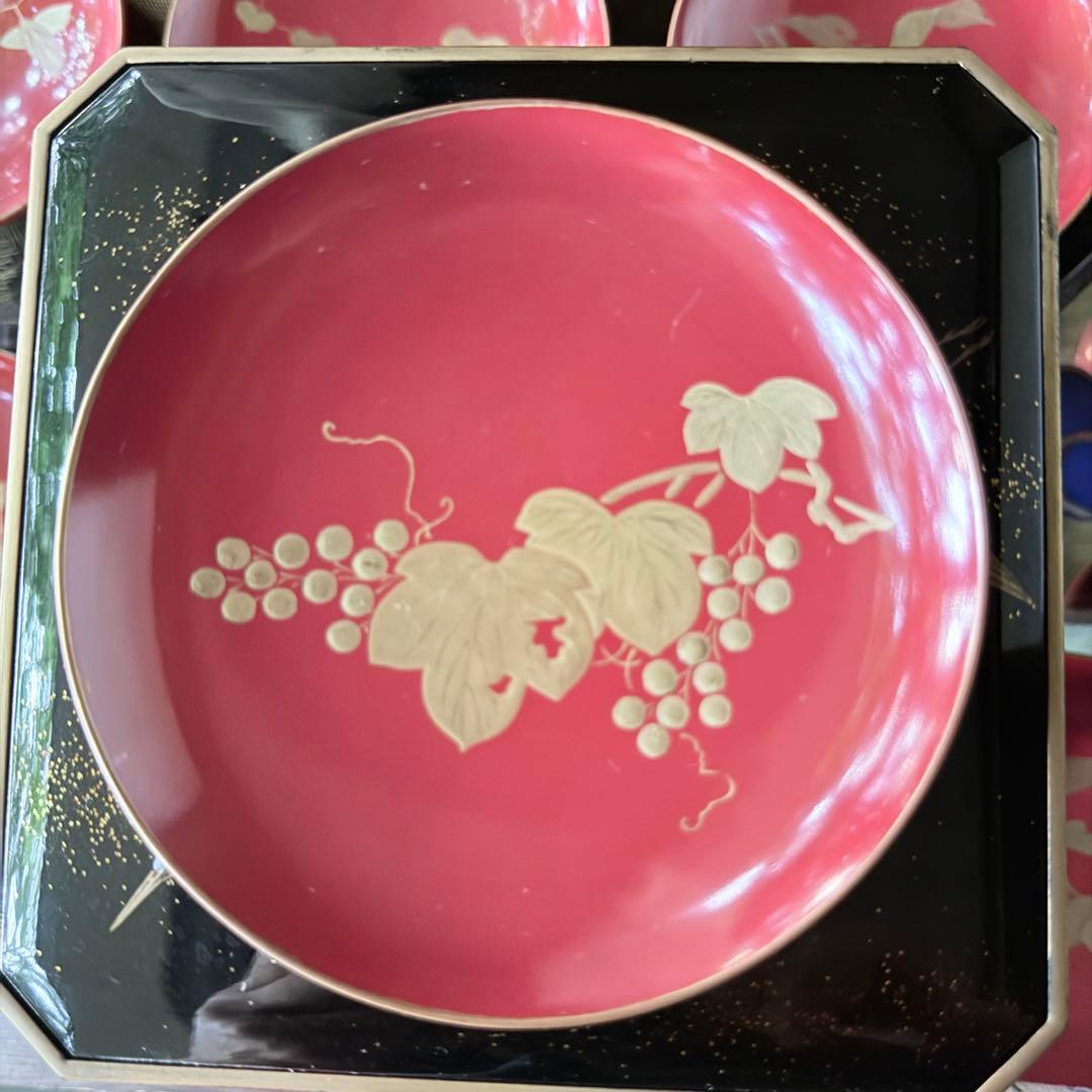 新春特別価格 ‼️高蒔絵『木の実』絵がわり引盃18客➕1プレゼント桐箱入茶道具