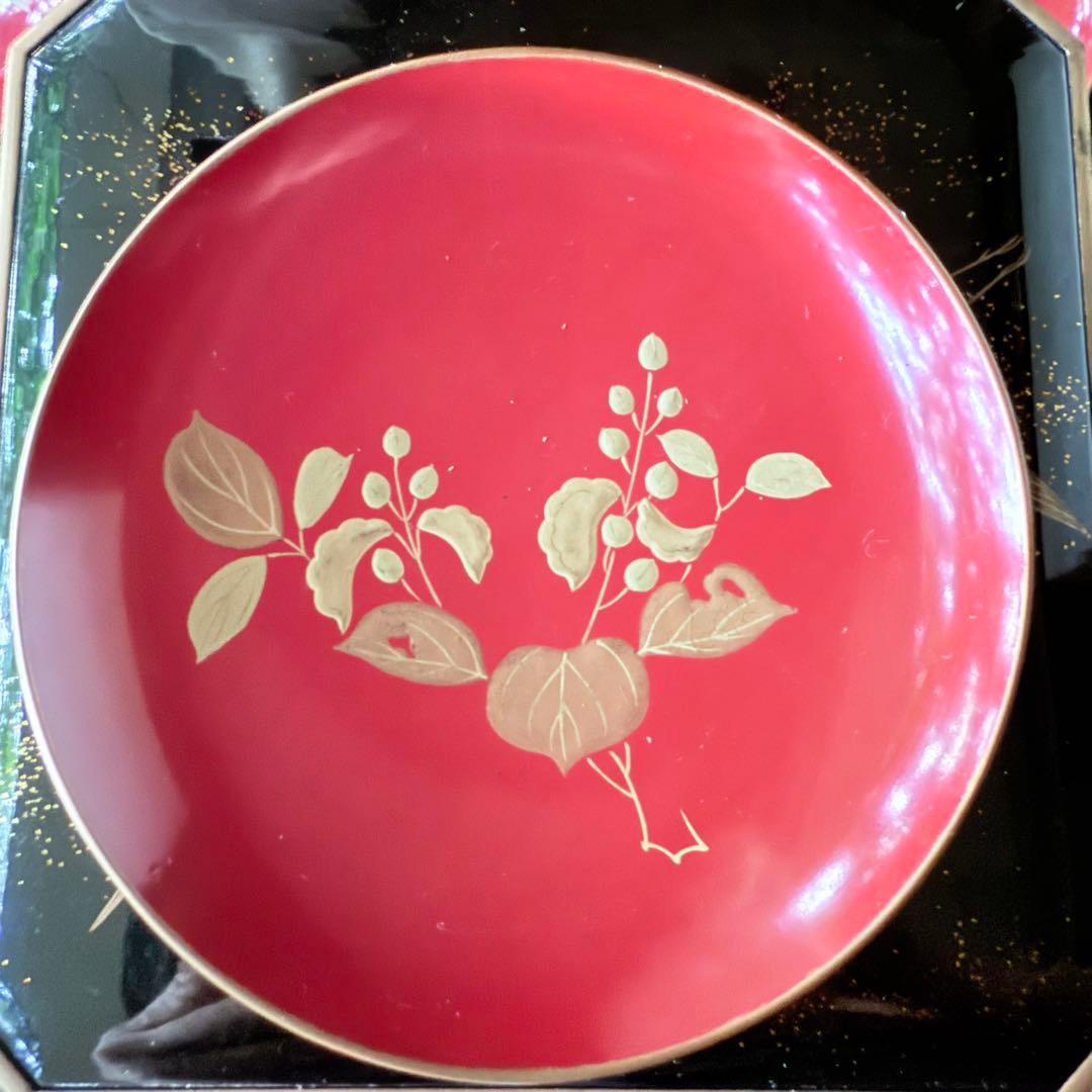 新春特別価格 ‼️高蒔絵『木の実』絵がわり引盃18客➕1プレゼント桐箱入茶道具