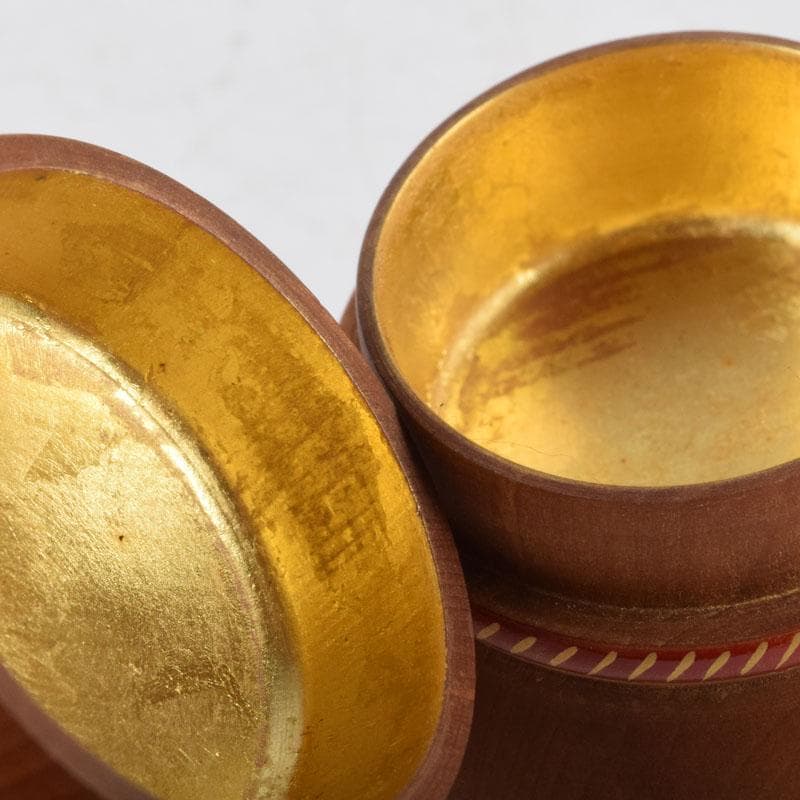 茶道具　一位彫　浩平造　内金溜　瓢香合　共箱　V　9055