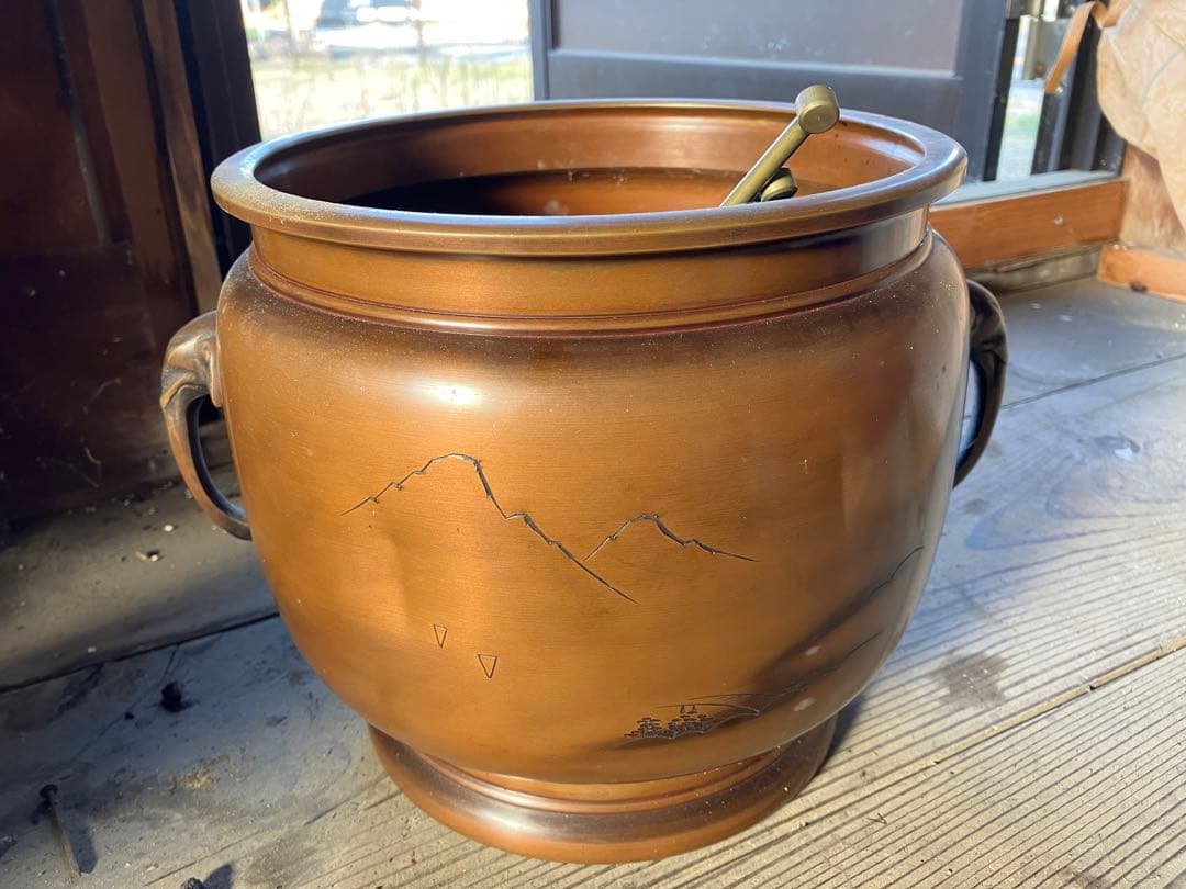 火鉢  灰入り 火箸セット