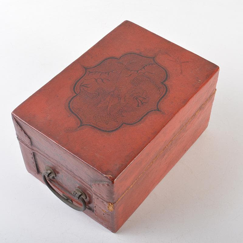 中国　漆塗　花鳥図　印材箱　小物入　C　R6454