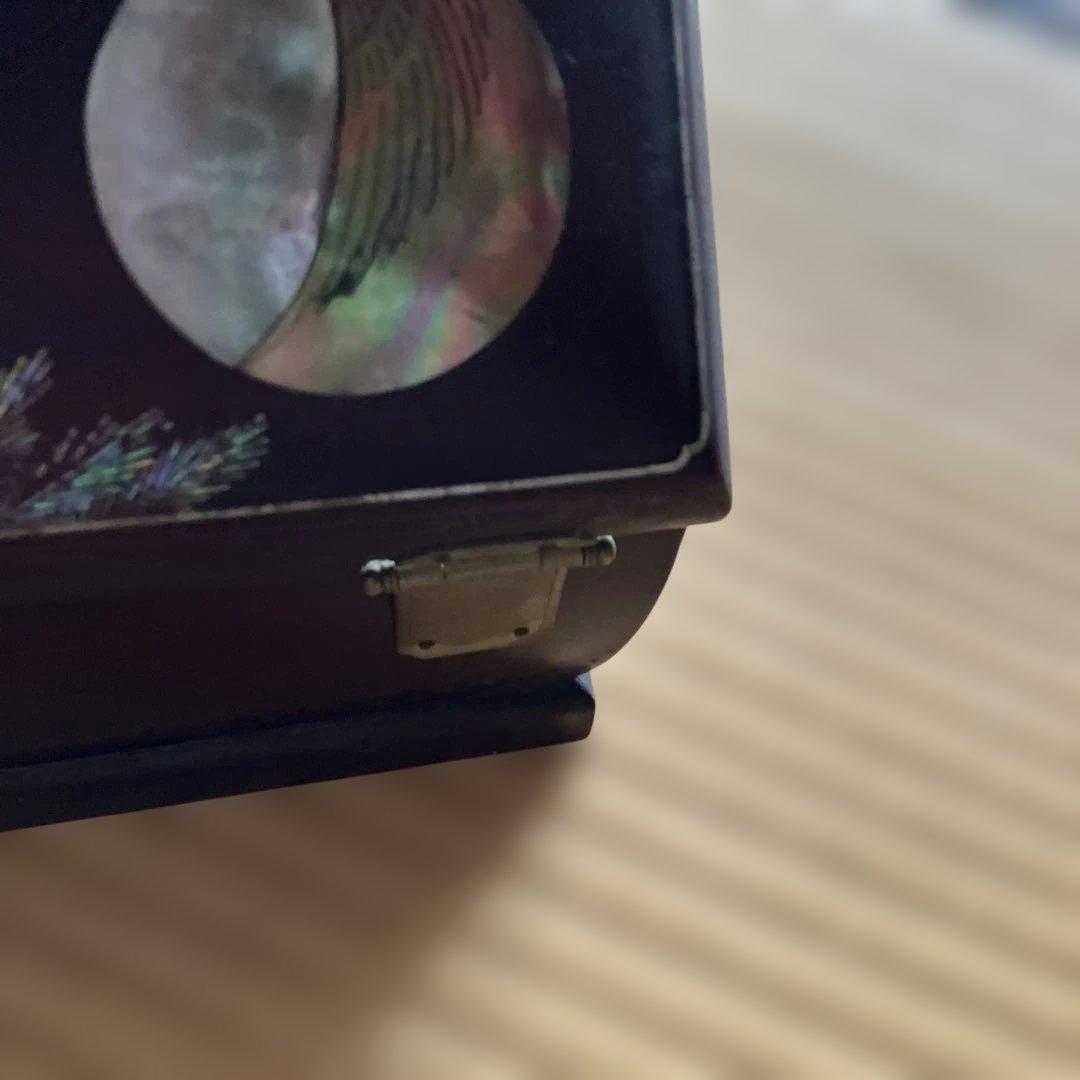 月と鶴の貝細工　ジュエリーボックス