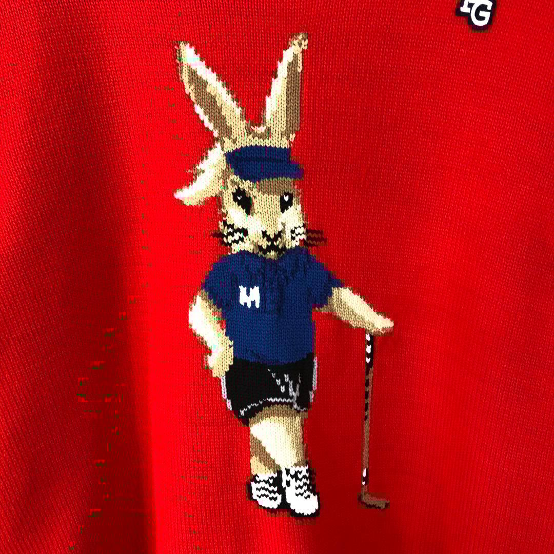 パーリーゲイツ 上田桃子さんコラボ トラッドラビット ニット 4 レッド