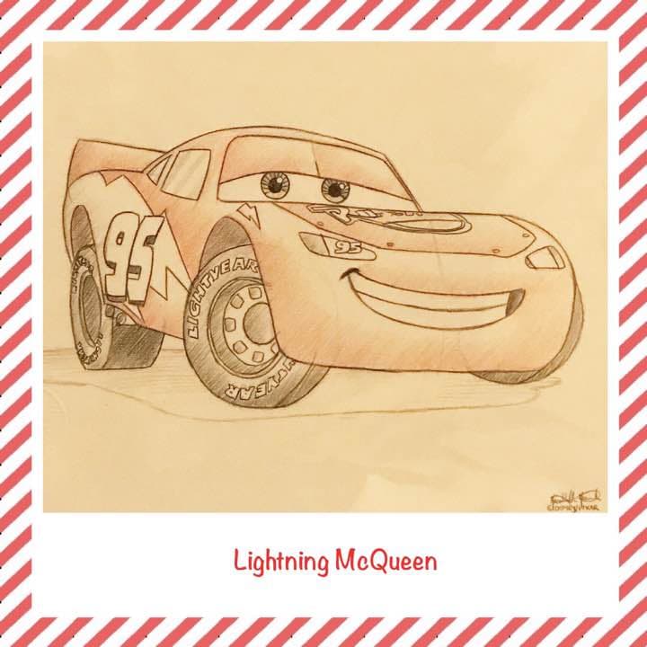 Art Of Disney 世界 カーズ ラフスケッチ ライトニングマックイーン