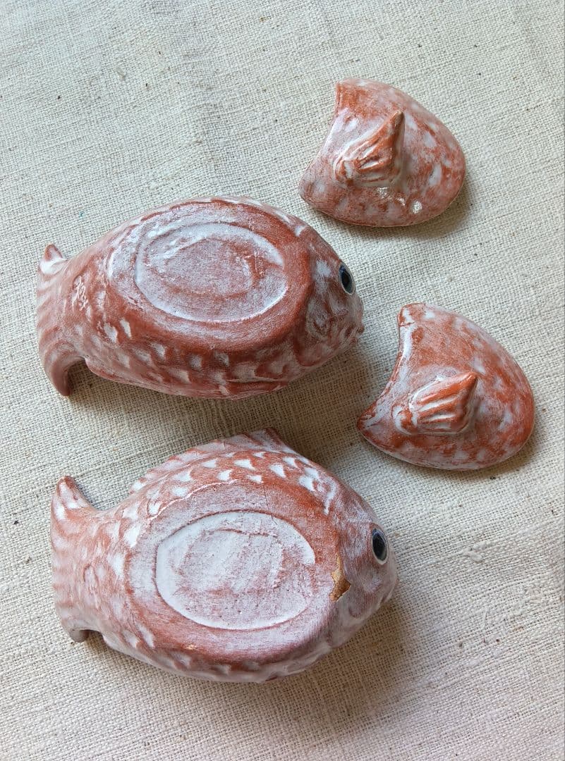 醍醐窯　島荷平 楽鯛小蓋物 二客セット