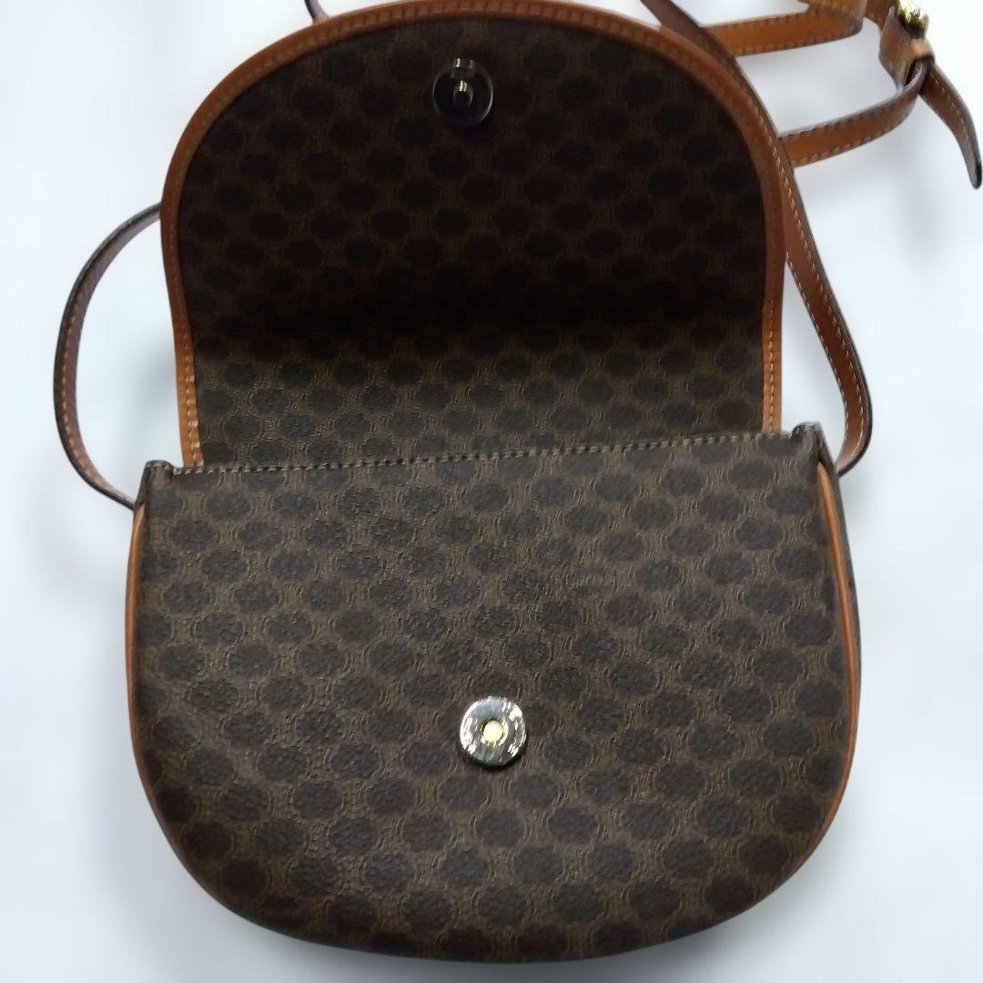 ④セリーヌ ヴィンテージ マカダム柄 ショルダーバッグ レザー CELINE