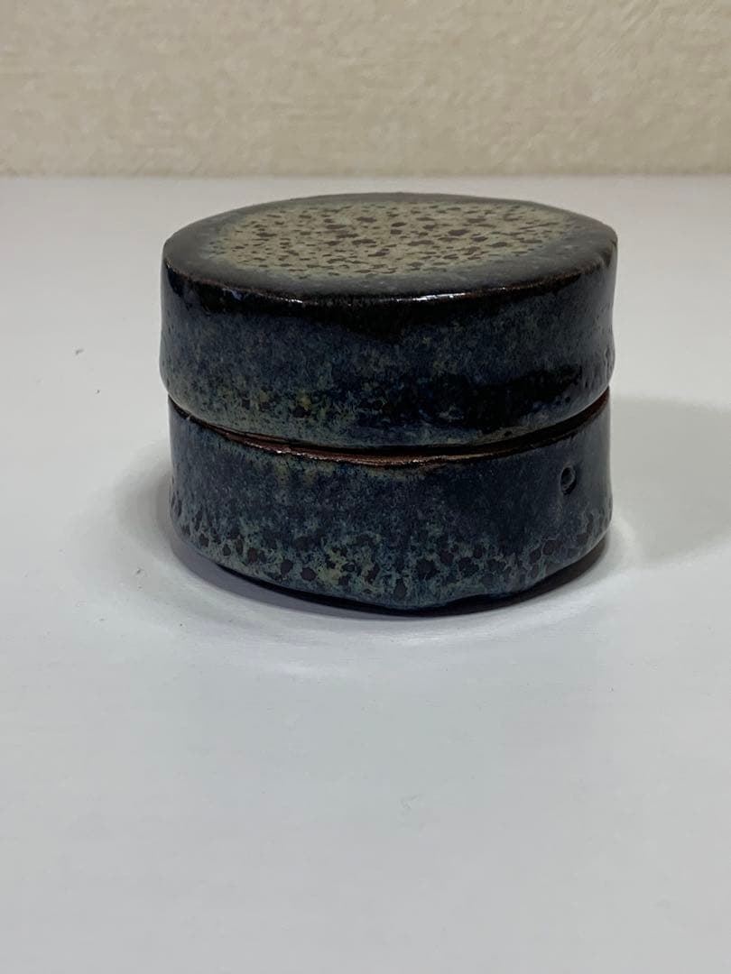 木村盛康　窯変天目　香合　美品