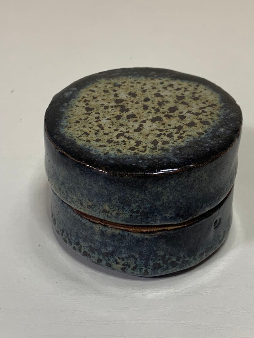 木村盛康　窯変天目　香合　美品