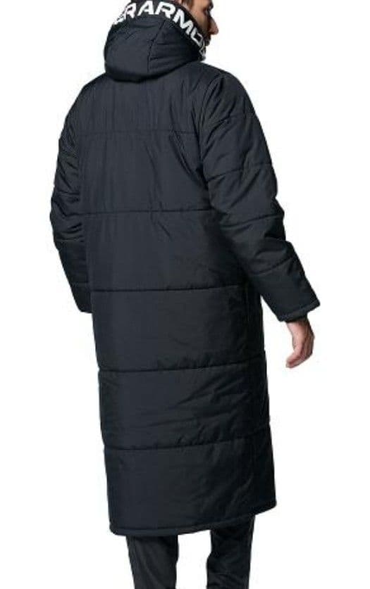 美品 アンダーアーマー ベンチコート ロングコート XLブラック 黒