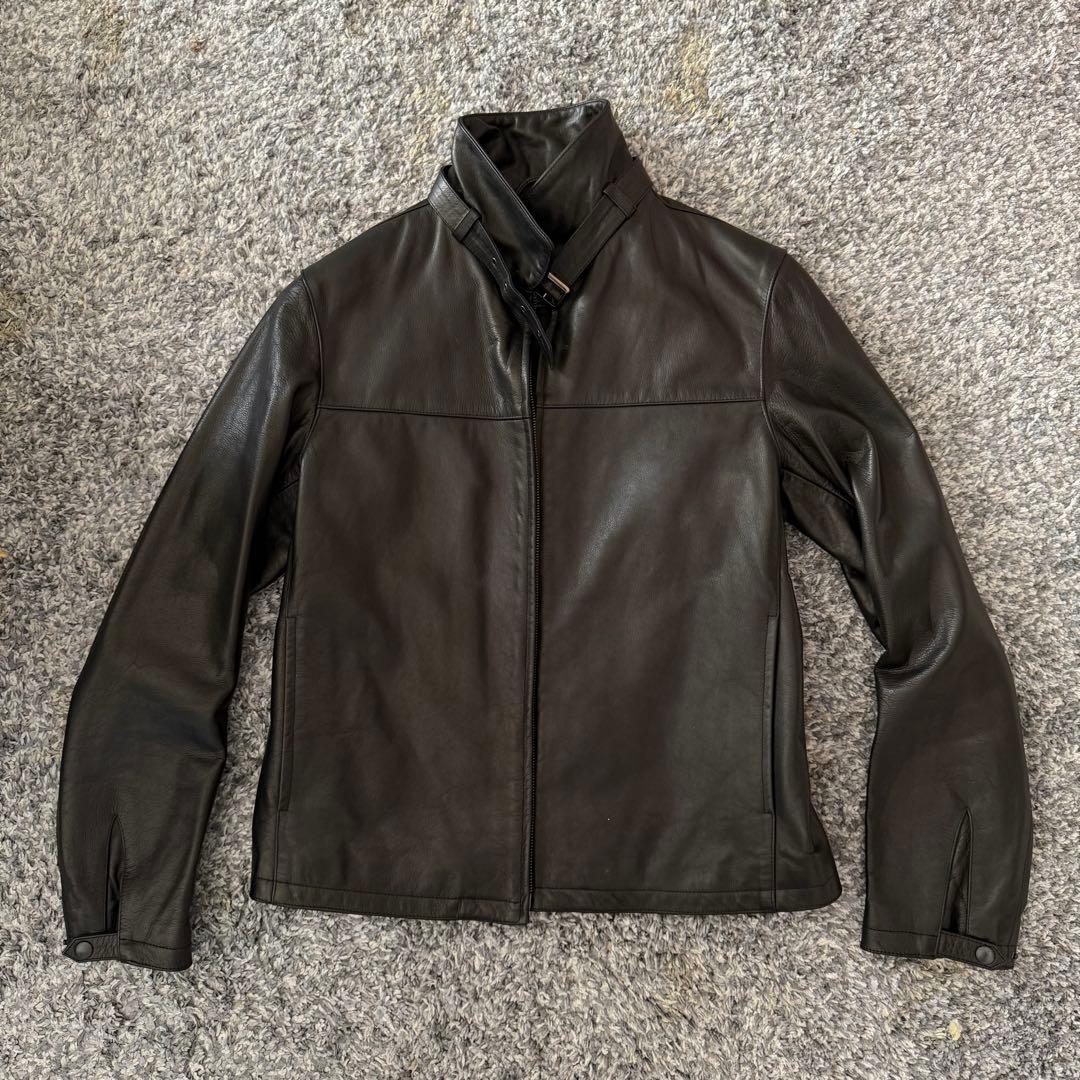CINQUANTA チンクアンタ シングルライダースジャケット 牛革 黒 46