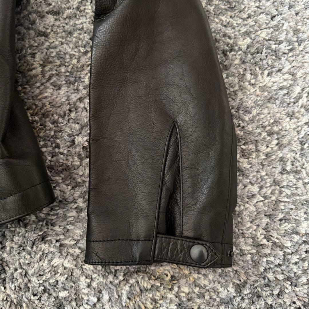 CINQUANTA チンクアンタ シングルライダースジャケット 牛革 黒 46