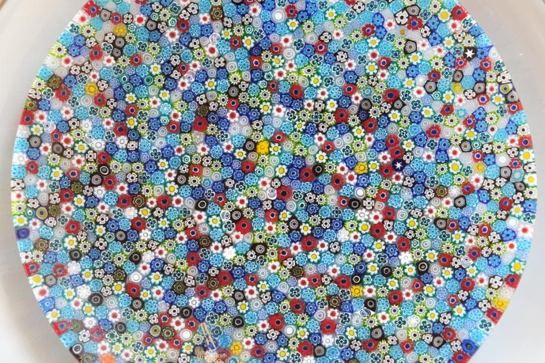 ベネチアンガラス ヴェネチアンガラス ミルフィオリ プレート グラス 江波冨士子