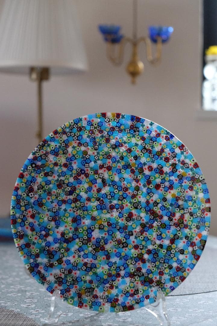 ベネチアンガラス ヴェネチアンガラス ミルフィオリ プレート グラス 江波冨士子