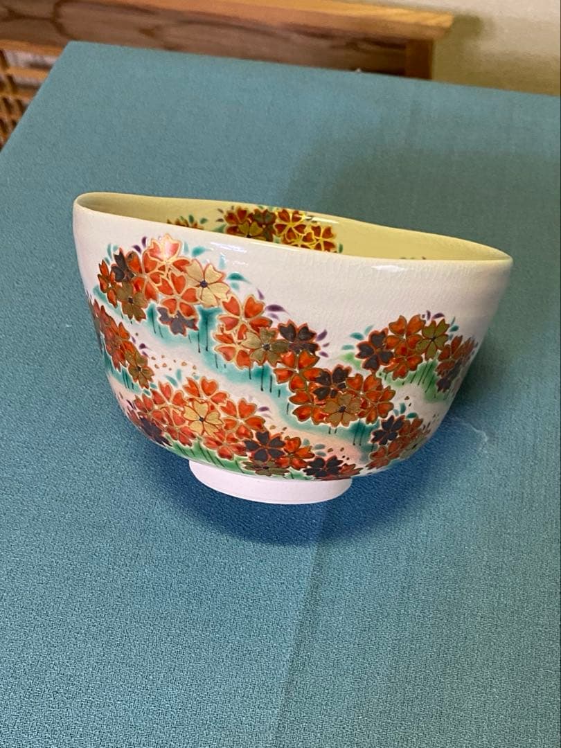 ⭐️本日限定⭐️茶道具/茶碗 中村能久 『色絵 吉野山之図』京焼 東福窯　共箱