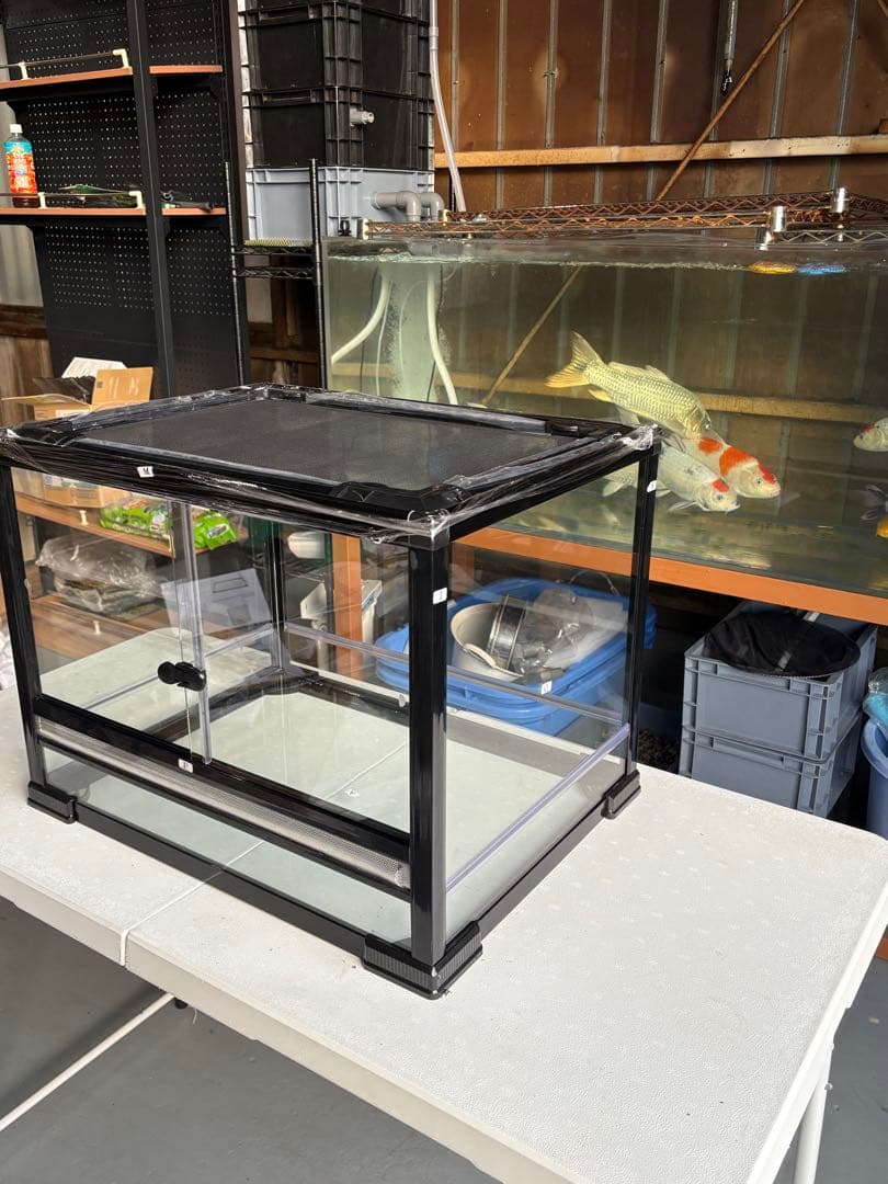 ケージ爬虫類60x45x45cm両生類飼育組み立て式　ガラス飼育ケージ 送料込み