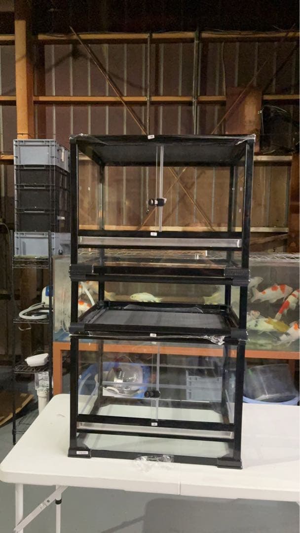 ケージ爬虫類60x45x45cm両生類飼育組み立て式　ガラス飼育ケージ 送料込み