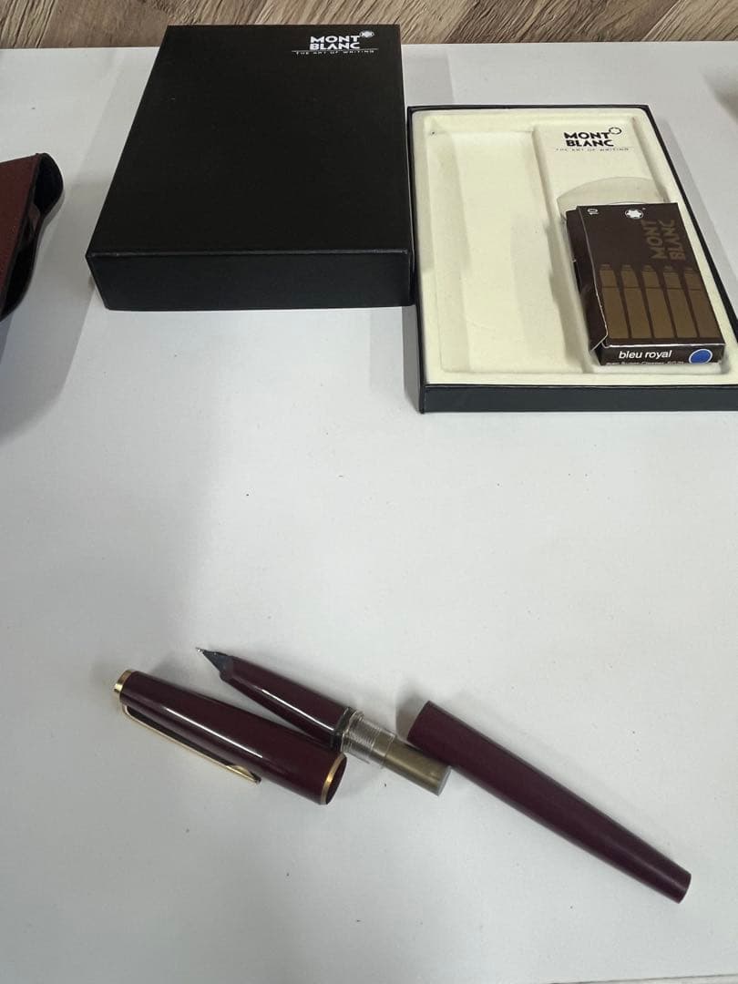 MontBlanc モンブラン 万年筆 14k ボルドーケース インク10本付き