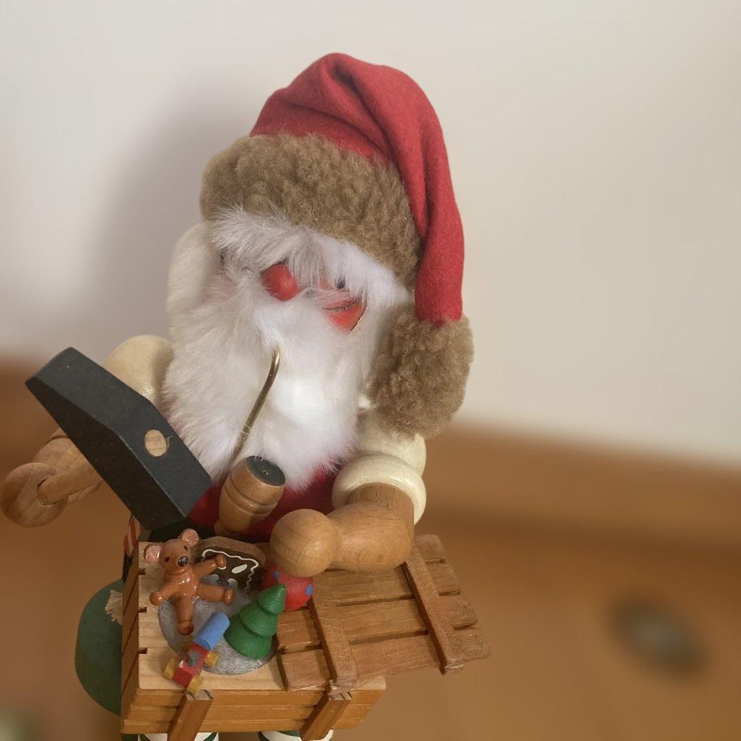ドイツ製　サンタクロースパイプ人形