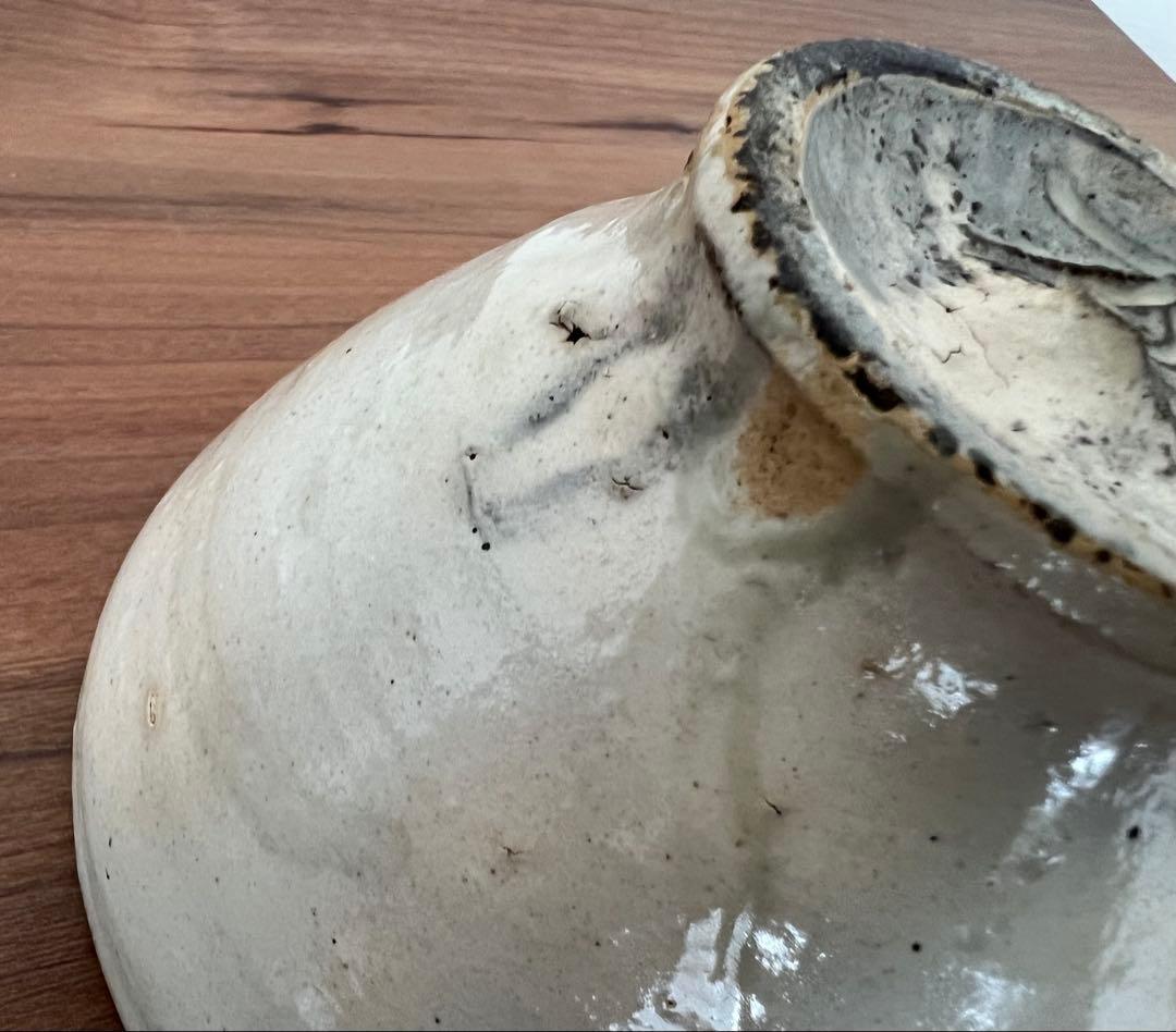 珍品 李朝粉引茶碗 布袋 箱有 掘り出し物