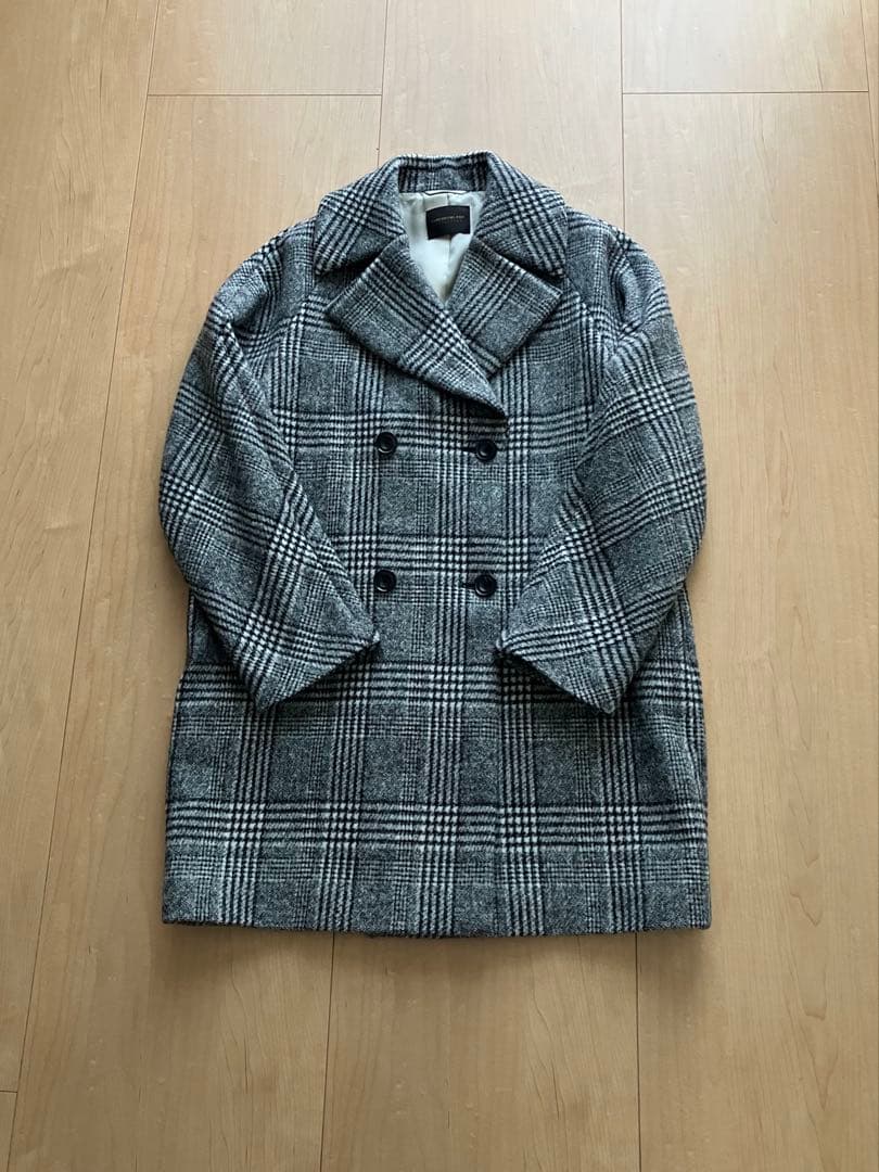 ★美品★TOMORROWLAND ブロークングレンチェック ダブルブレストコート
