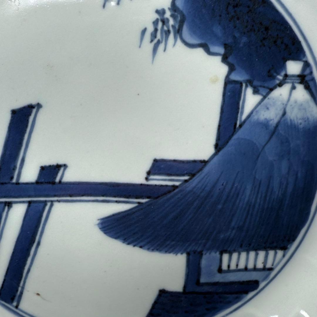 初期伊万里　古九谷様式　苫屋文輪花形中皿　図録掲載　小木一良著　博物館　古美術