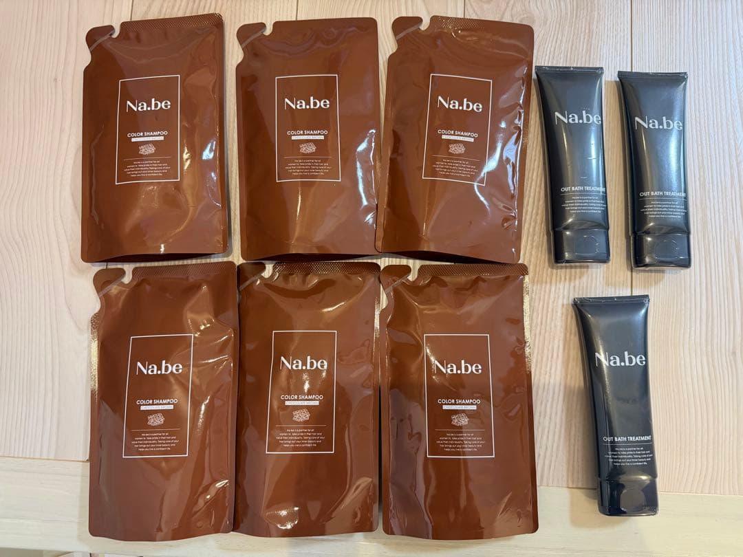 ナイブ ヘアカラーシャンプー 詰め替え300ml×６個、トリートメント３本