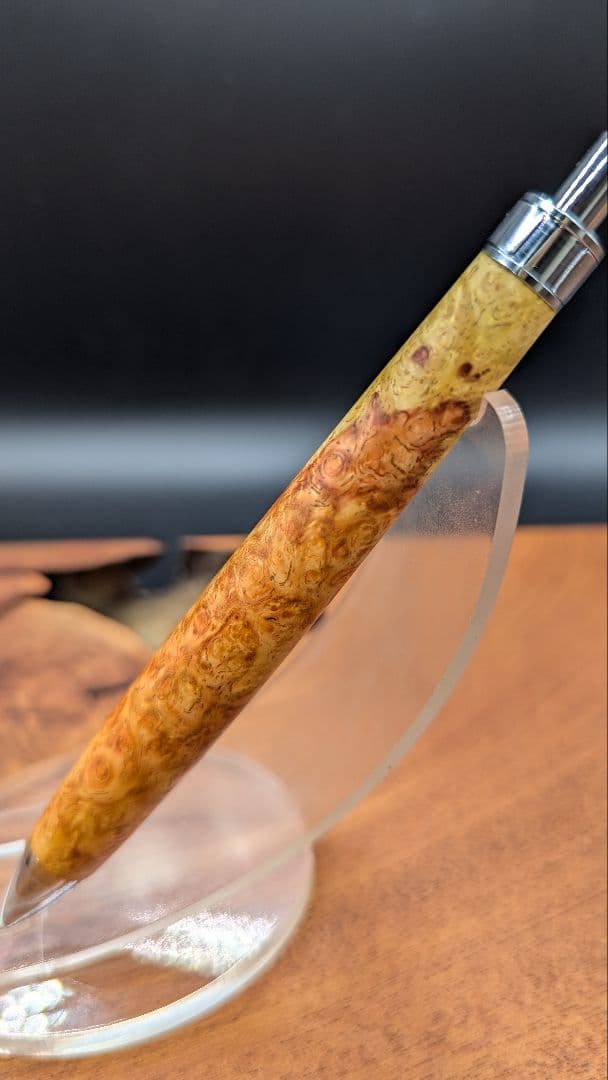 604極上　本花梨　紅白　瘤杢　木軸シャーペン　ボールペン