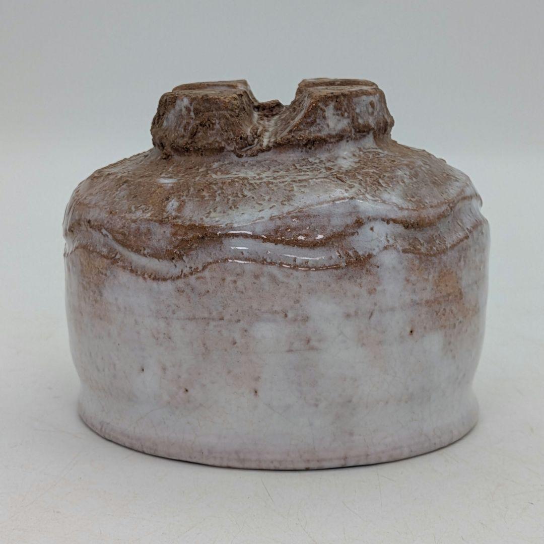 止原伸郎 萩茶盌 銘「木」 共箱合布 抹茶碗 抹茶茶碗 茶道具 茶器 食器 萩焼