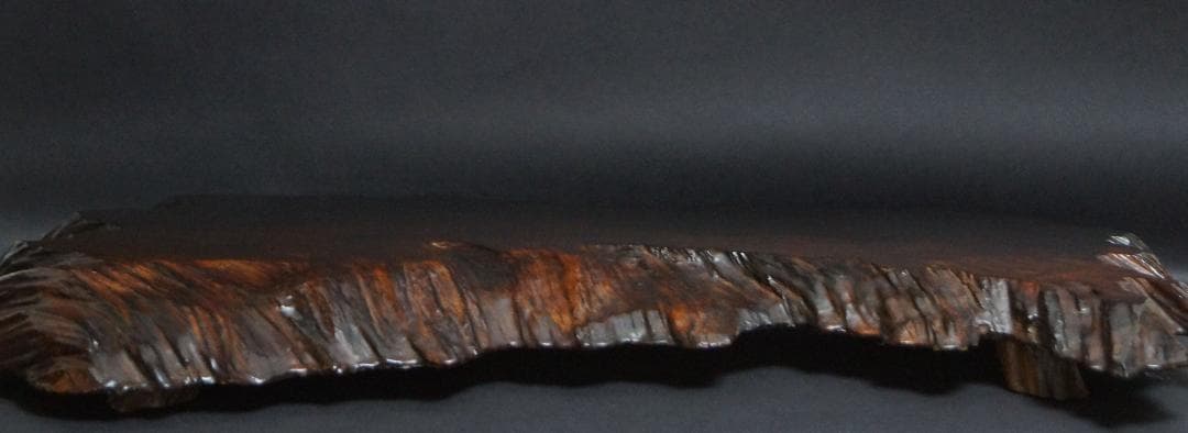 大型沈木卓 古材漆塗脚付き花台 盆栽台 香炉台 自然体★美しい木目★重5.1ｋg