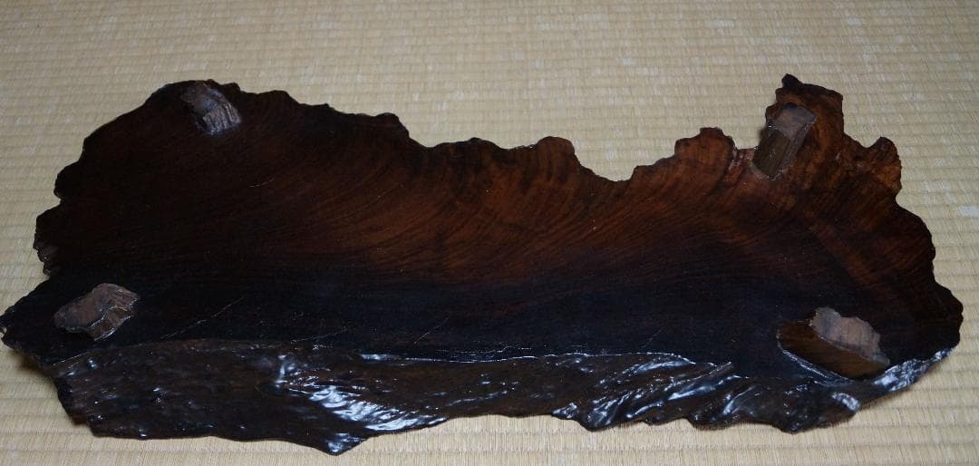 大型沈木卓 古材漆塗脚付き花台 盆栽台 香炉台 自然体★美しい木目★重5.1ｋg
