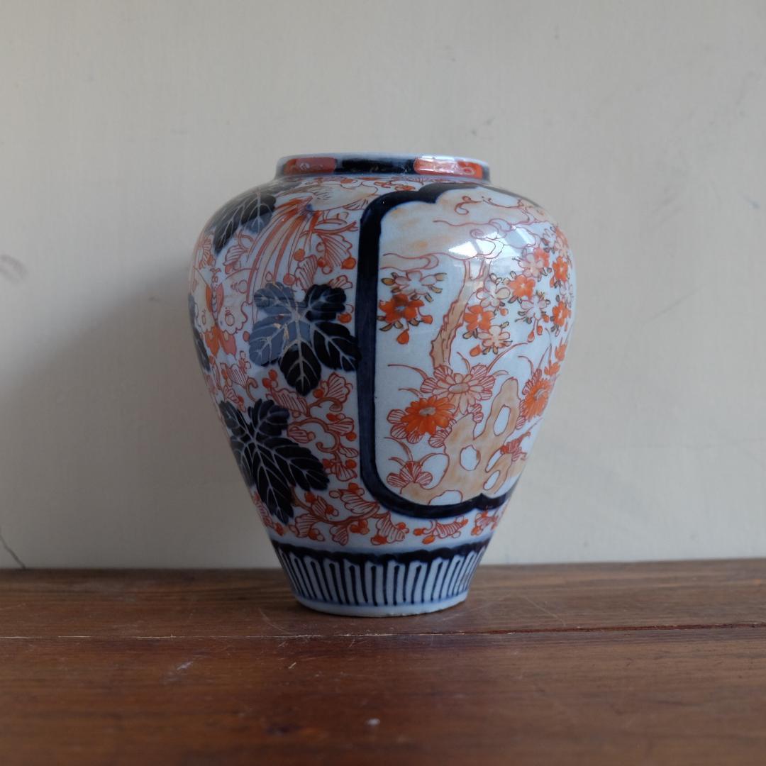 古伊万里／染錦／色絵壺／染付