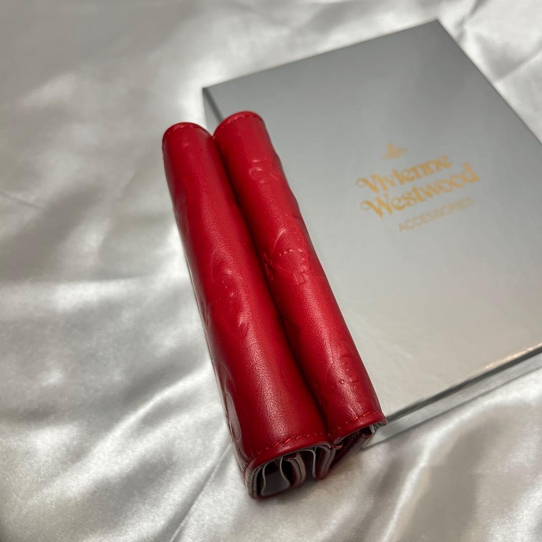 新品 Vivienne Westwood レッド 三つ折り財布
