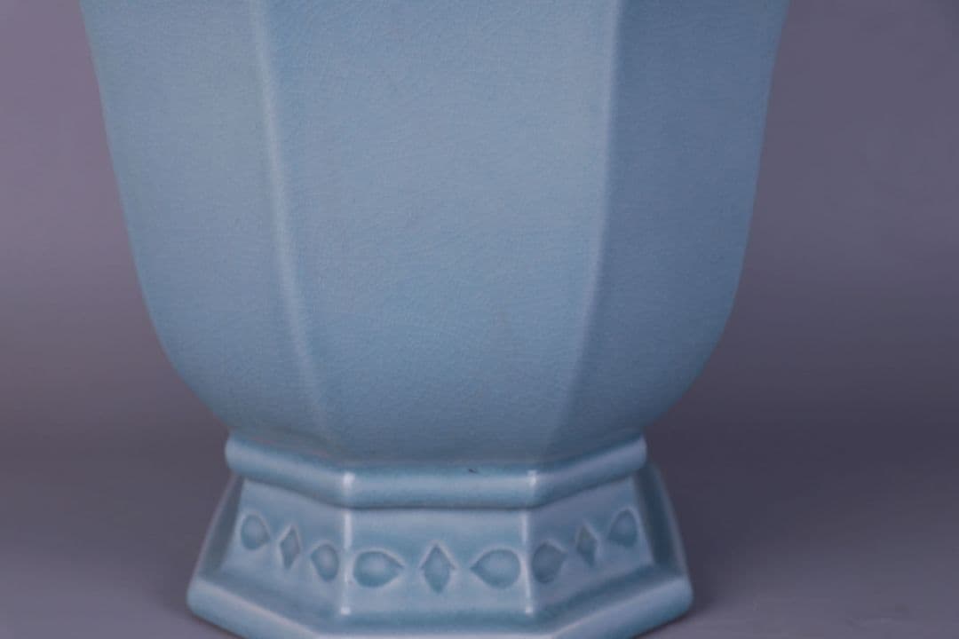 藍釉開片八方鉢 盆栽 多肉菖蒲盆栽 植木鉢 景德镇 装饰品 工艺品 置物