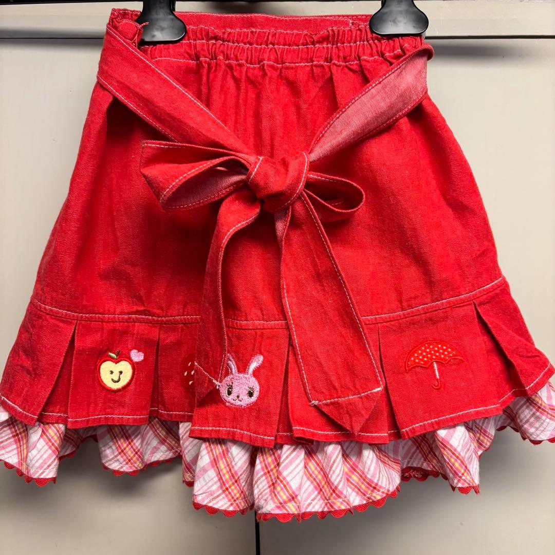 メゾピアノ　エプロン　スカート　120サイズ　平成レトロ