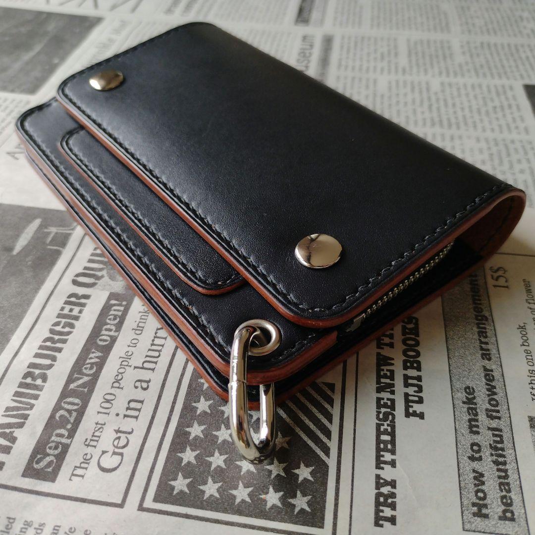 茶芯　2.5層　ミドルトラッカー　ウォレット　栃木レザー