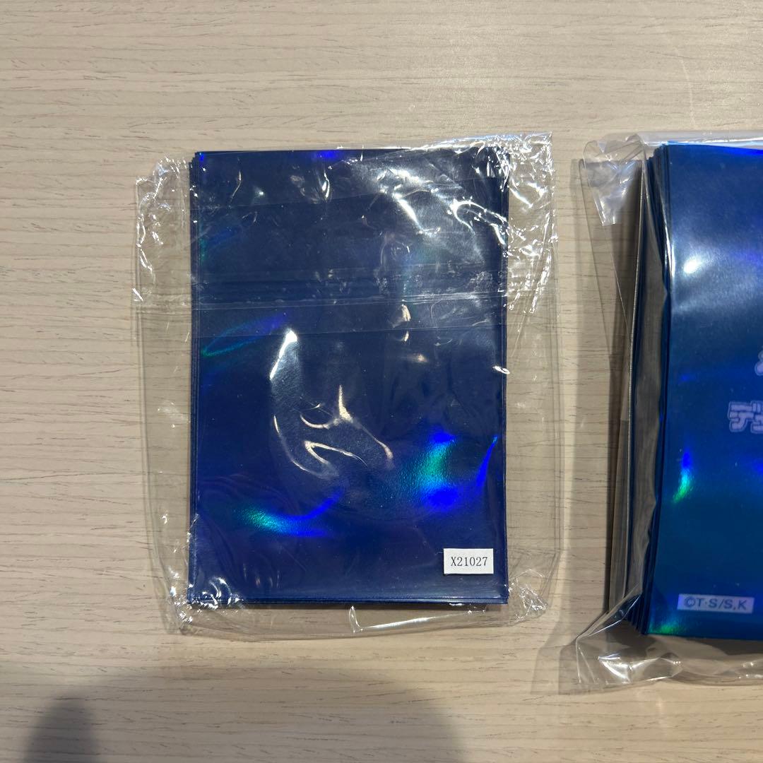 遊戯王 初期ロゴ スリーブ 青60枚 美品