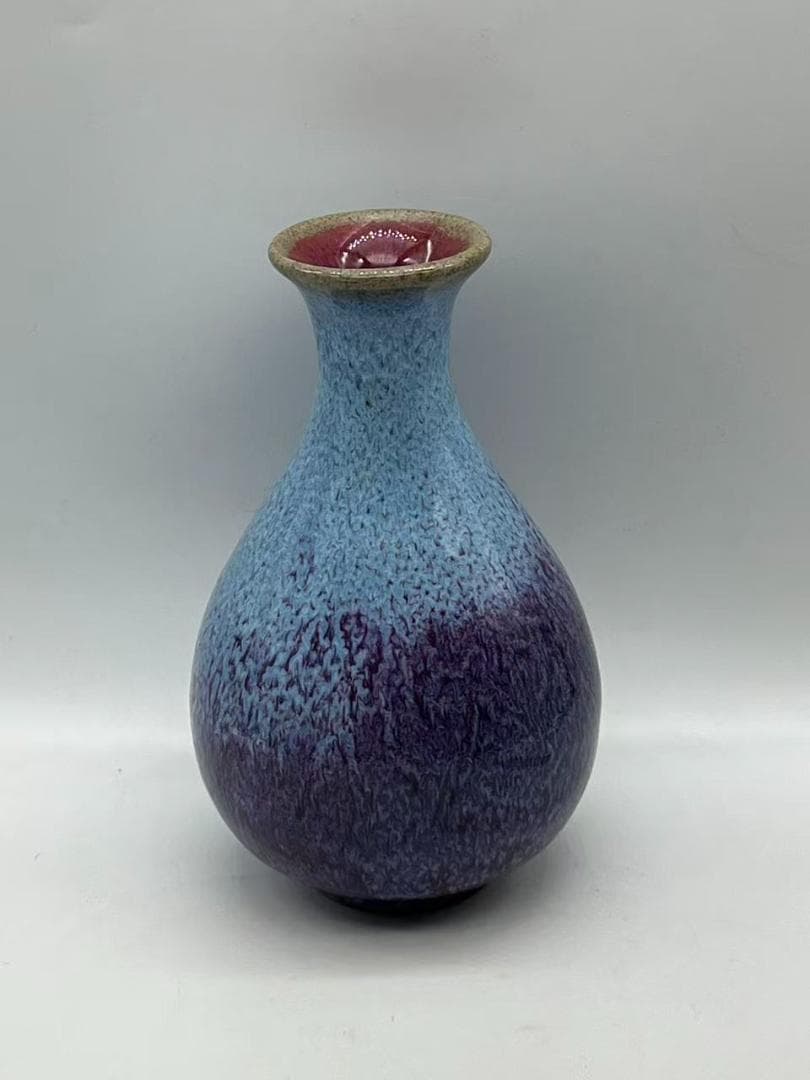 民国時代　鈞瓷 鈞窯　窯変釉小瓶　精美 花入花瓶　茶道具 中国美術(A-85)