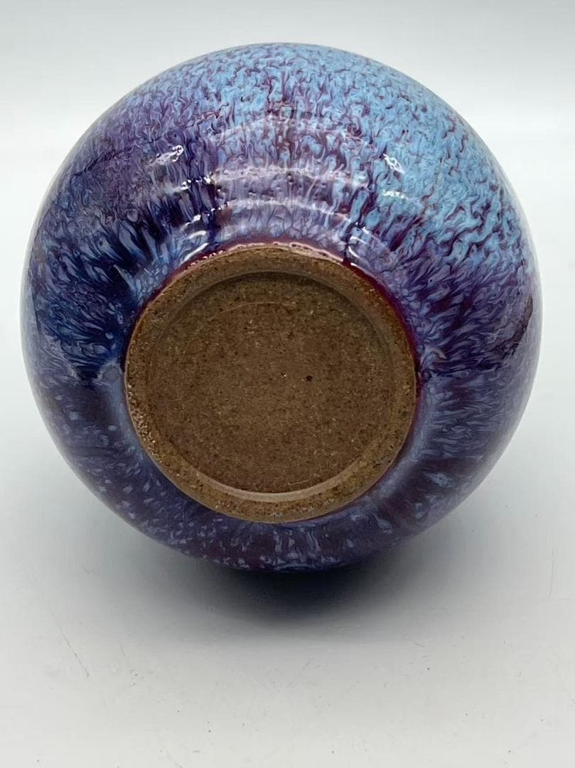 民国時代　鈞瓷 鈞窯　窯変釉小瓶　精美 花入花瓶　茶道具 中国美術(A-85)