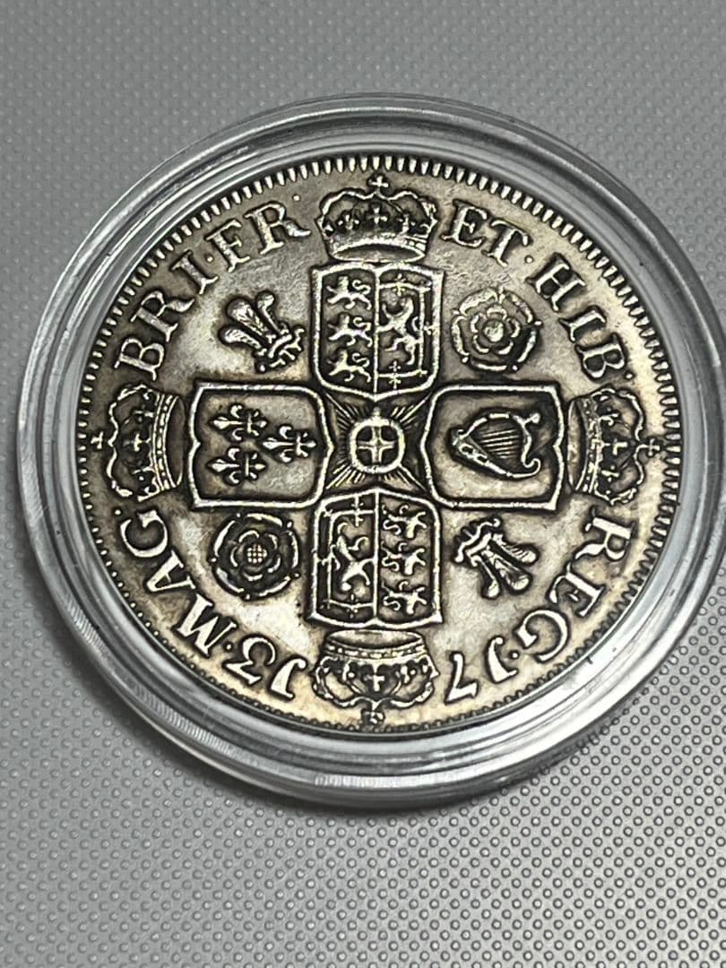 イングランド 1クラウン 1703年　アン女王　大型銀貨