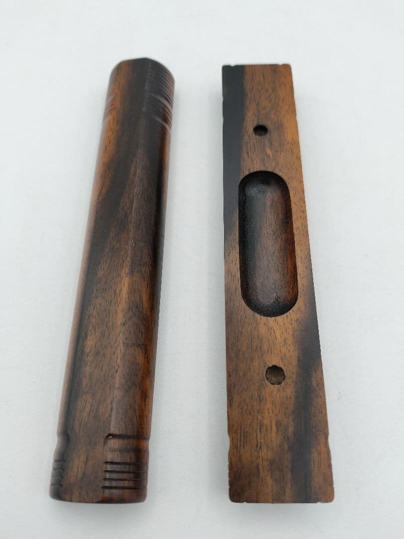 a830 【新品・未使用】香合 黒柿 横笛 角出俊平 木箱 加賀 山中 茶道具