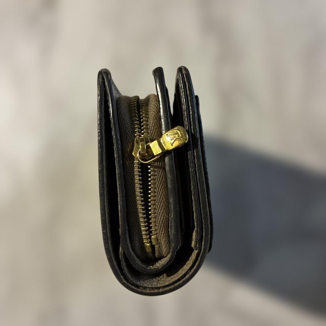 Louis Vuitton 二つ折り財布 グレー　ファスナー壊れあり
