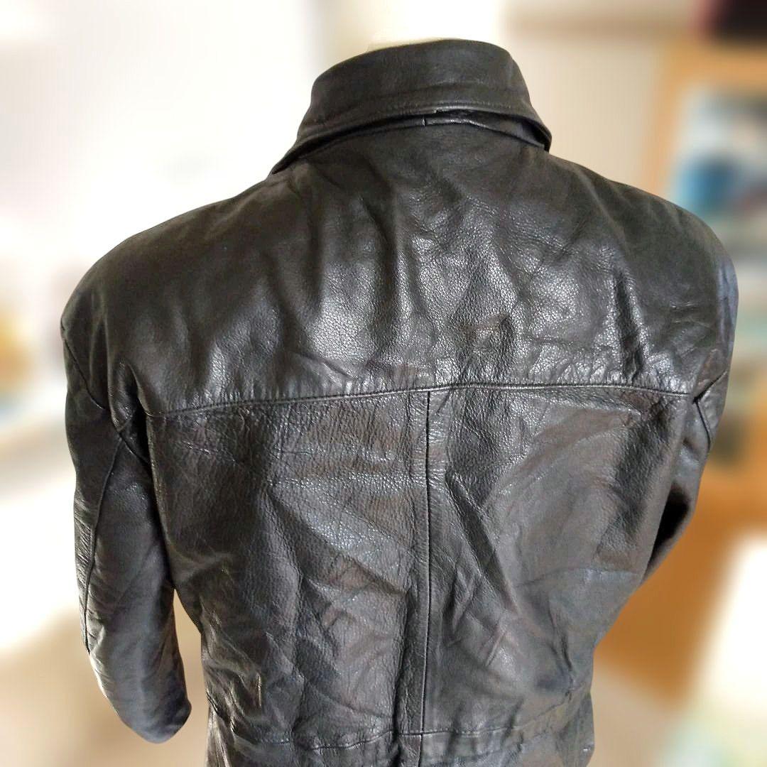 Vintage Euro シングルライダース レザージャケット カーコート