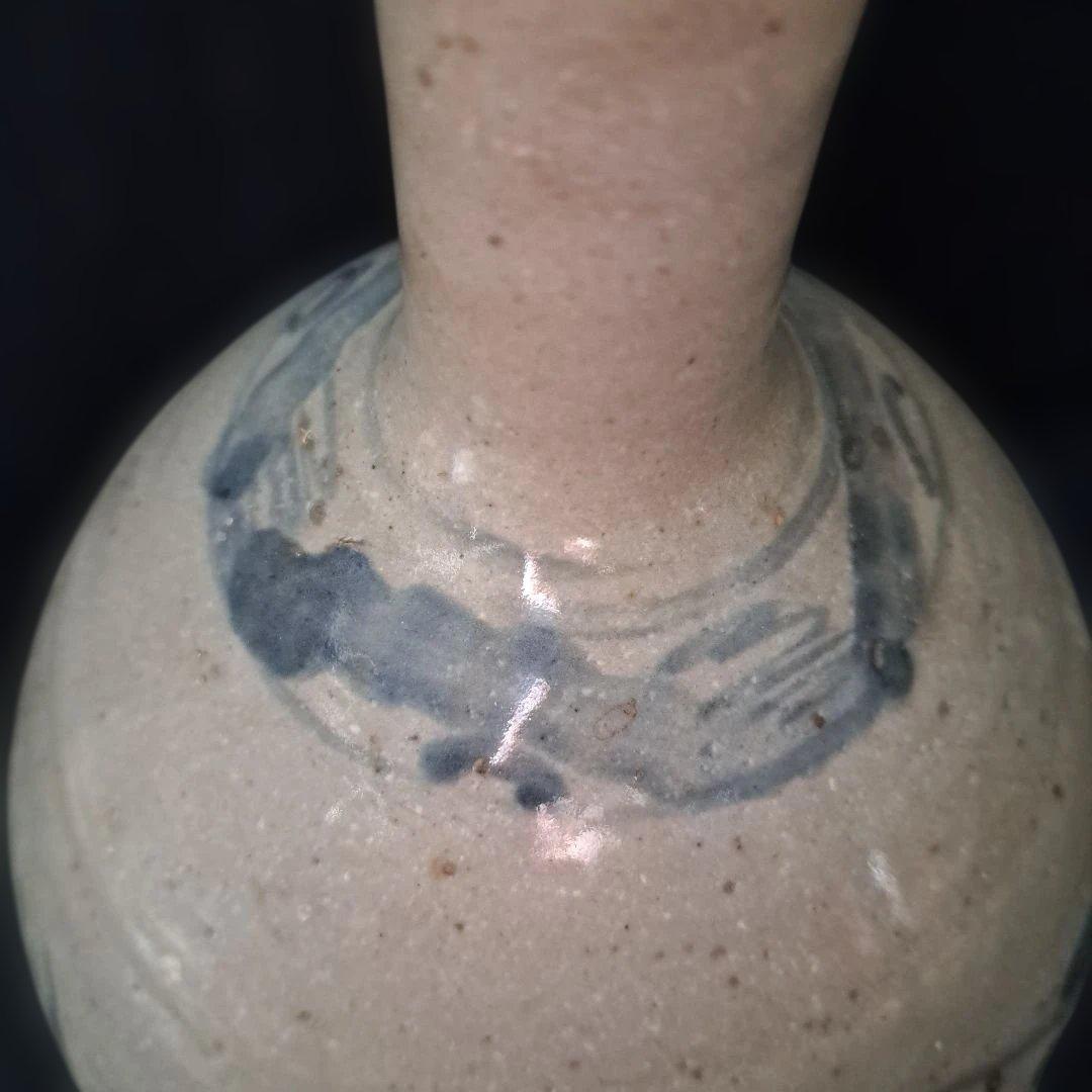 「細首の徳利 初期伊万里のロマン(高さ27cm)」 染付徳利 骨董アンティーク