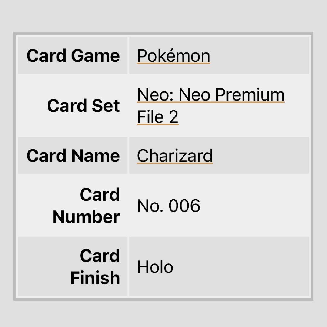 一攫千金オークション！　リザードン　PSA10 相当　旧裏　006 PCG9.5