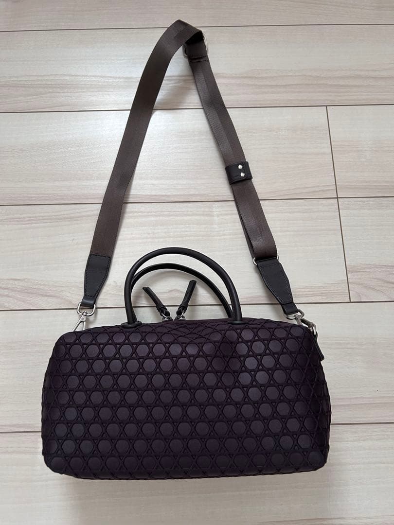 LAQUOH ミニボストン　撥水加工　チョコレート色　美品！、