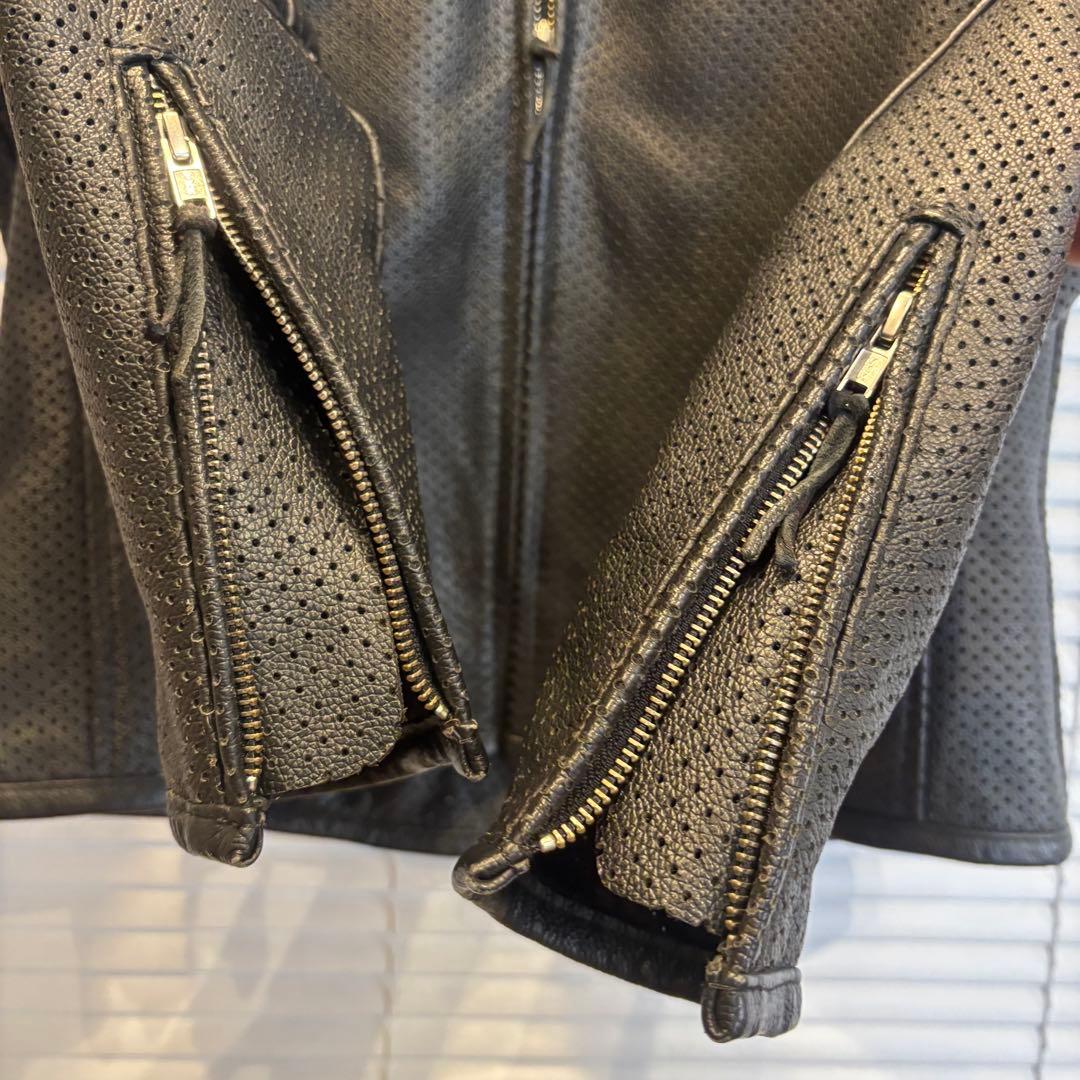 【KADOYA】ブラックレザーシングルライダースジャケット