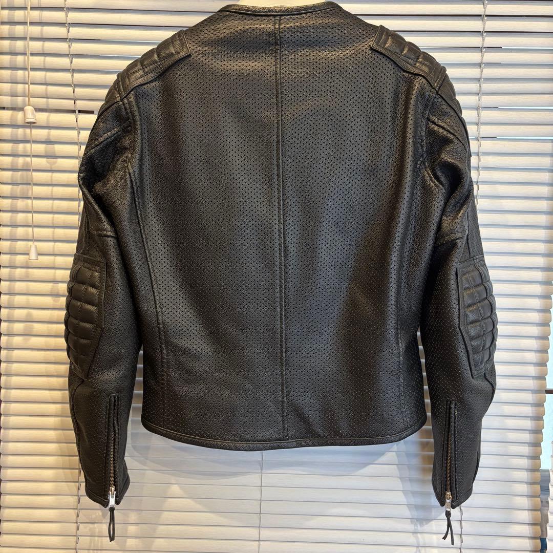 【KADOYA】ブラックレザーシングルライダースジャケット