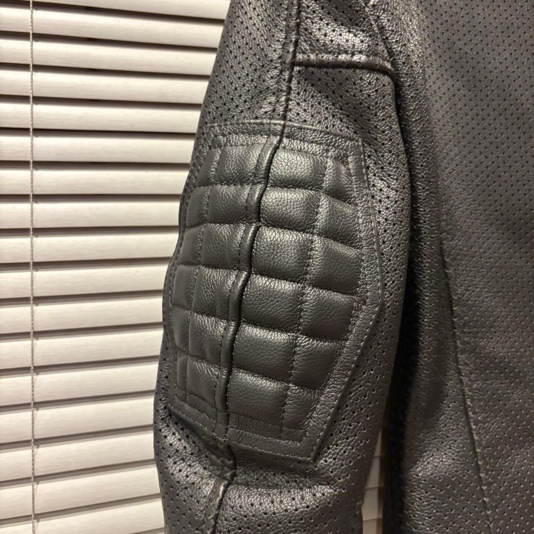 【KADOYA】ブラックレザーシングルライダースジャケット